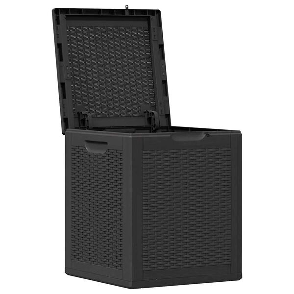 vidaXL Storage Box Black 100% Polypropylene with Rattan look Small