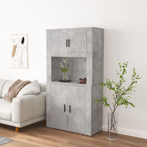 vidaXL Highboard Concrete Gray Engineered wood Large Highboard