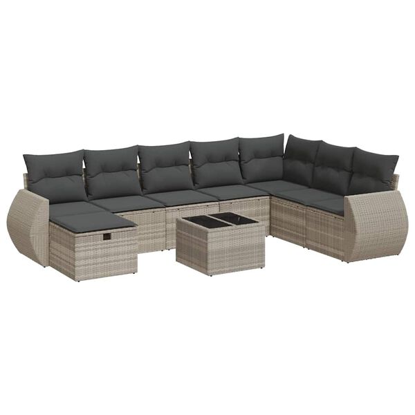 vidaXL Patio Sofa Set Light grey