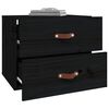 vidaXL Wall-mounted Bedside Cabinet Set of 2 Black Solid pine wood