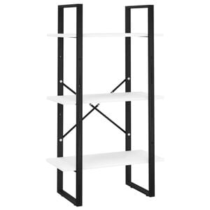 vidaXL Storage Shelf White Metal Medium Storage Shelf Rectangular