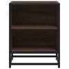 vidaXL Bedside Cabinet Set of 2 Brown Oak Engineered Wood and Metal
