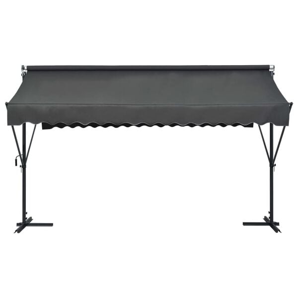 vidaXL Awning Anthracite Powder-coated steel, 100% polyester with PU coating
