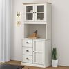 vidaXL Dresser Top White Solid pine wood, engineered wood, glass, metal