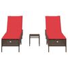 vidaXL Patio Sun Lounger Set Brown, Red