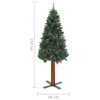 vidaXL Slim Pre-lit Christmas Tree with Ball Set Green 59.1"