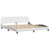 vidaXL Bed Frame with LED without Mattress "Zadar" White 76"x79.9"