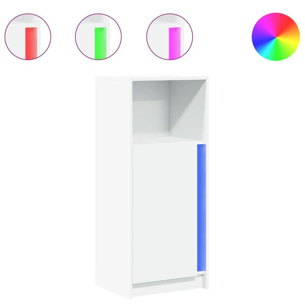 vidaXL Sideboard White Engineered wood, glass Medium Sideboard