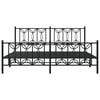 vidaXL Bed Frame Black Steel 72 x 84 in Bed Frame Rectangular Modern