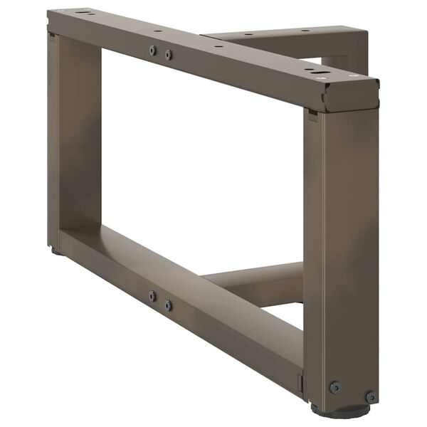 vidaXL Coffee Table Legs T-Shaped&nbsp;2 pcs Natural Steel 23.6 x 9.8 x (11.8-12.2) " Steel