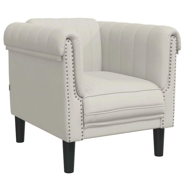 vidaXL Sofa Set Cream Velvet (100% polyester), plywood, solid wood