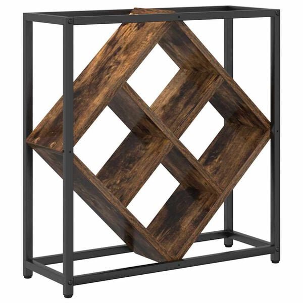 vidaXL Wine Rack Smoked Oak 20.08 x 7.09 x 20.67 in Engineered Wood