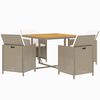 vidaXL Garden Dining Set Beige, Cream White