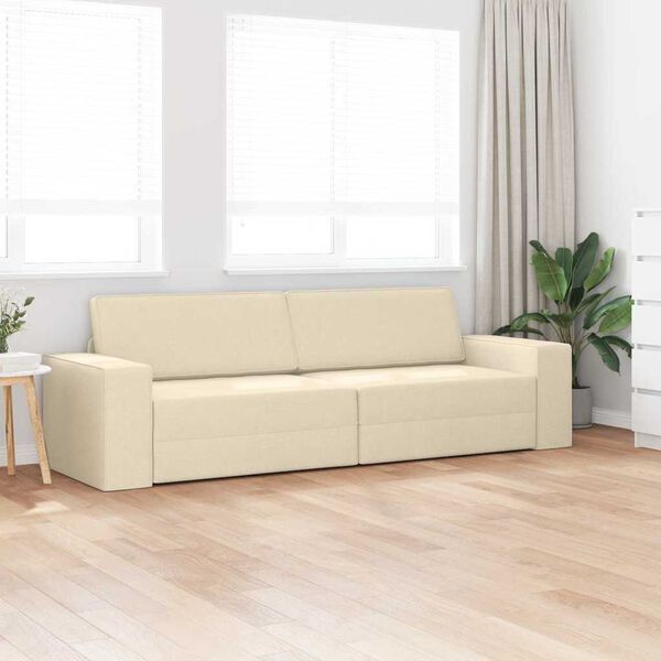 vidaXL Sofa Bed Cream 96.46 x 30.71 x 30.31 in Fabric