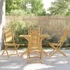 vidaXL Garden Dining Set Natural Bamboo Bamboo Average Foldable