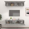 vidaXL TV Cabinet Set of 4 Concrete grey Engineered wood Medium