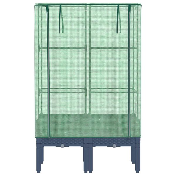 vidaXL Raised Bed Blue Gray Polypropylene Medium Durable Raised Bed