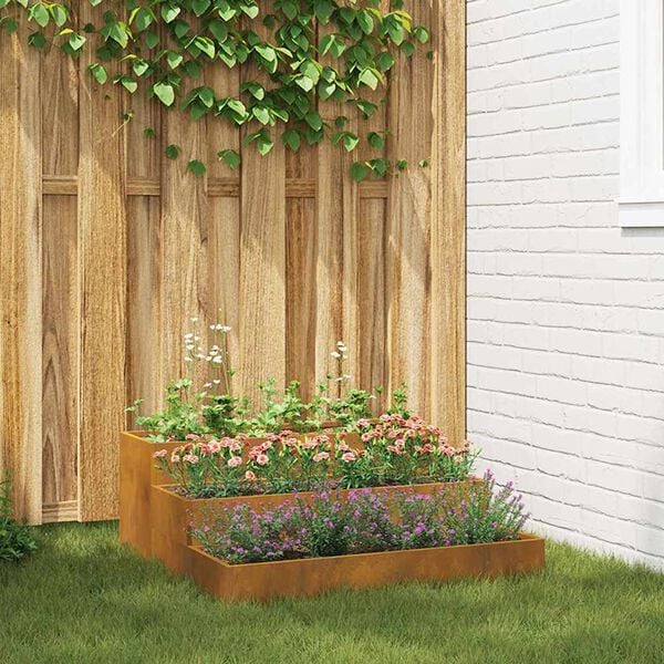 vidaXL Garden Planter Rusty 35.43 x 35.43 x 13.78 in Weathering Steel