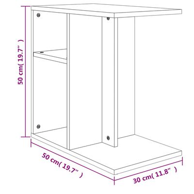 vidaXL Side Table Concrete Gray 19.7"x11.8"x19.7" Engineered Wood