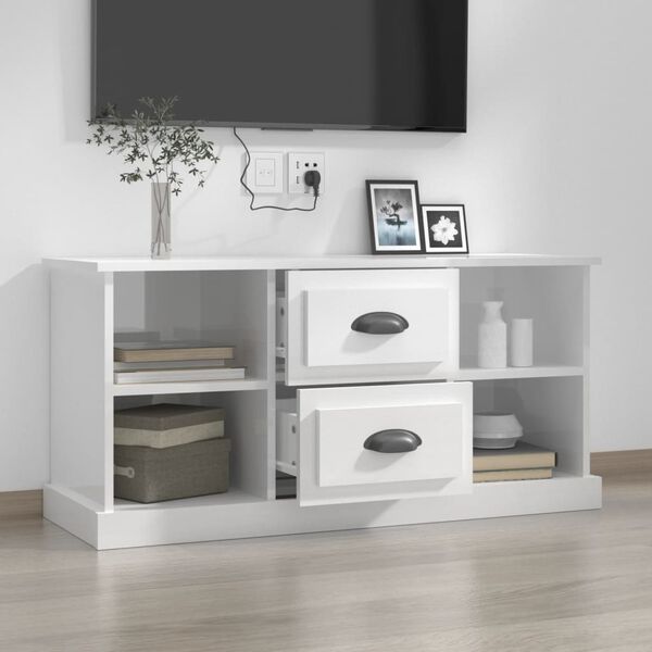 vidaXL TV Cabinet High gloss white Engineered wood Medium TV Cabinet