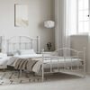 vidaXL Bed Frame White Powder-coated steel 39.4 x 78.7 in Bed Frame