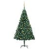 vidaXL Artificial Christmas Tree Green PVC, steel, plastic Large