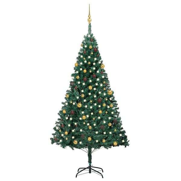 vidaXL Artificial Christmas Tree Green PVC, steel, plastic Large