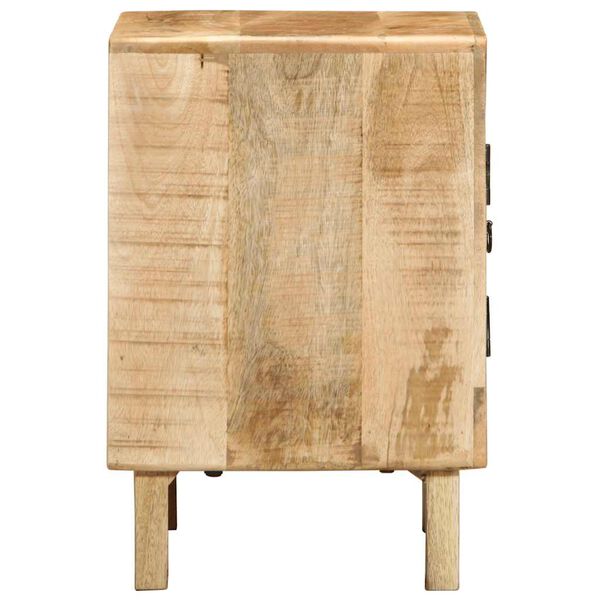 vidaXL Bedside Cabinet Rough mango wood natural finish Solid mango wood