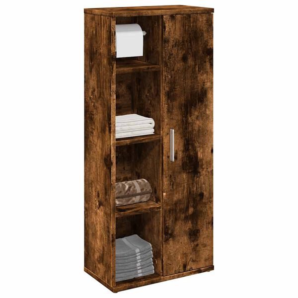 vidaXL Bathroom Cabinet Smoked oak Engineered wood Slim Bathroom Cabinet
