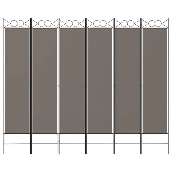 vidaXL 6-Panel Room Divider Anthracite 94.5"x86.6" Fabric