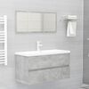 vidaXL Sink Cabinet With Basin Concrete Grey, White Engineered wood, Ceramic