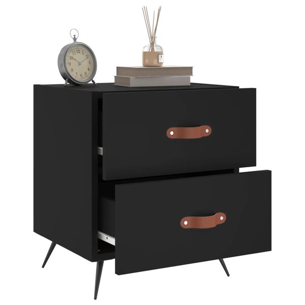 vidaXL Bedside Cabinet Set of 2 Black
