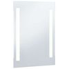 vidaXL Bathroom Mirror Silver Glass, Aluminum 23.6 x 39.4 in Lights