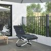 vidaXL Sun Lounger Black Steel 29.1 x 56.7 x 33.5 in Foldable