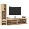 vidaXL 4 Piece TV Wall Units with LED Sonoma Oak Engineered Wood