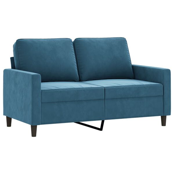 vidaXL 2 Piece Sofa Set with Cushions Blue Velvet