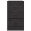 vidaXL Bedside Cabinet Set of 2 Black Cold-rolled steel Standard