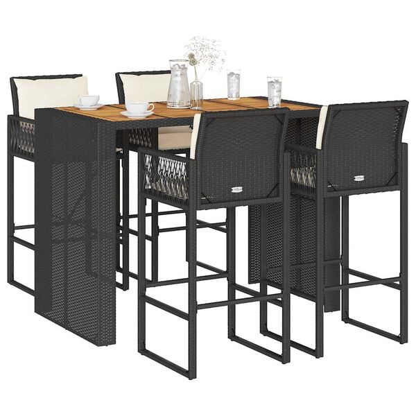 vidaXL Garden Bar Set Black
