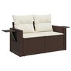 vidaXL Garden Sofa Set Brown and Cream White