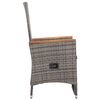 vidaXL Dining Set Grey Solid acacia wood, PE rattan, powder-coated steel