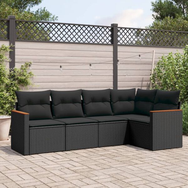 vidaXL Garden Sofa Set Black