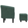 vidaXL Tub Chair Dark Green Velvet, Pinewood, Plywood, Foam Compact