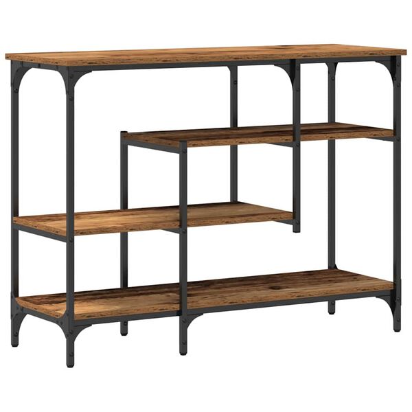 vidaXL Console Table with Shelf with Storage Old wood 100 x 35 x 75 cm