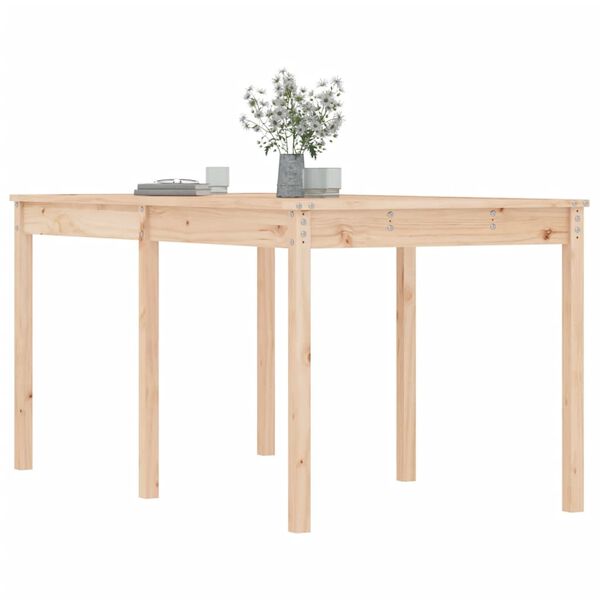 vidaXL Garden Table Natural Pine Solid Pine Wood Medium Durable