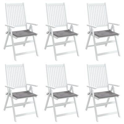 vidaXL Garden Chair Cushions 6 pcs Gray 15.7"x15.7"x1.2" Oxford Fabric