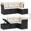 vidaXL Garden Sofa Set Black PE Rattan Modular UV-resistant materials