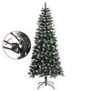 vidaXL Christmas Tree Green and white PVC, steel 59 in Decorative Inlays