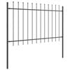 vidaXL Garden Fence 7 pcs Grey 39.04 x 3.28 ft Powder-coated Steel