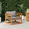 vidaXL Wooden Chair Dark Grey, Natural Wood Solid Acacia Wood Standard