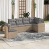 vidaXL Garden Sofa Set Beige PE rattan Large Modular Garden Sofa Set